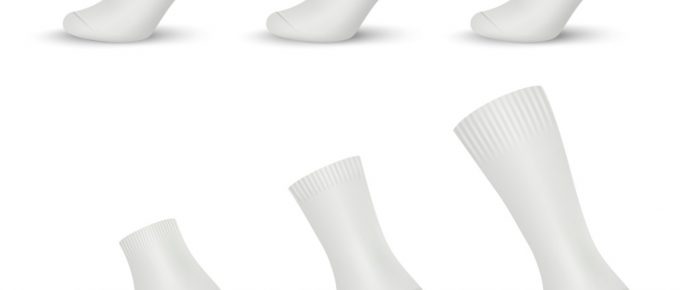 White Pair Of Socks In Different Shapes